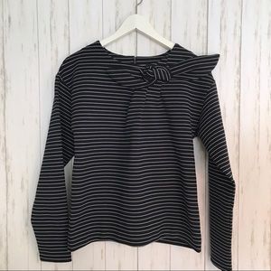 Banana republic striped bow neck sweater